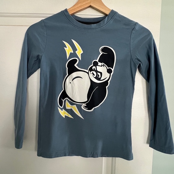 Tea Collection Panda Long Sleeve Tee - Blue - Picture 1 of 3
